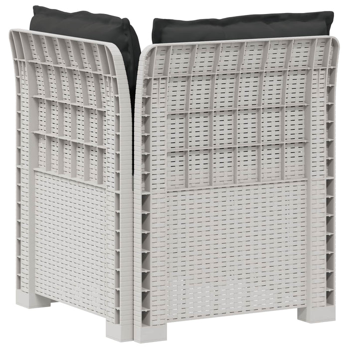 Canapea de Grădină cu 1 Loc cu Perne Aspect Rattan PP Alb WALTI