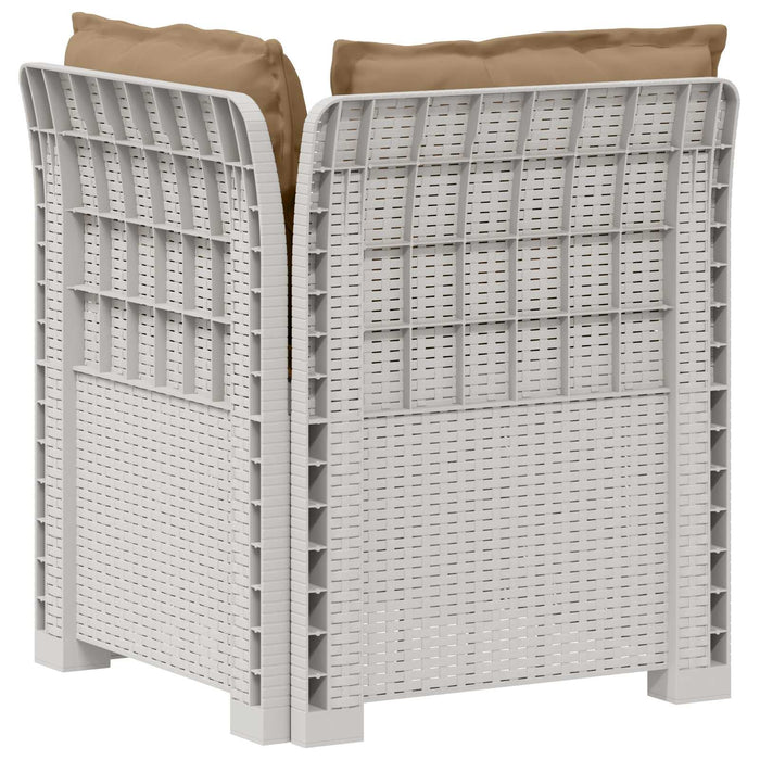 Canapea de Grădină cu 1 Loc cu Perne Aspect Rattan PP Alb WALTI
