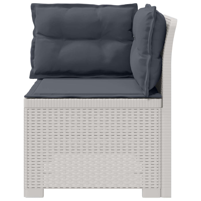 Canapea de Grădină cu 1 Loc cu Perne Aspect Rattan PP Alb WALTI