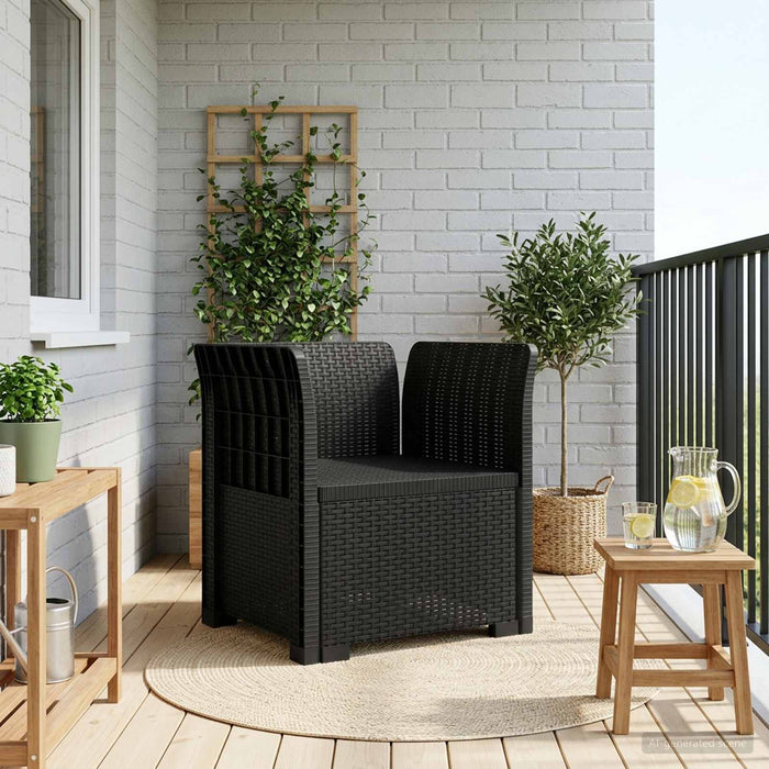 Fotoliu cu 1 Loc Aspect Rattan PP Antracit WALTI