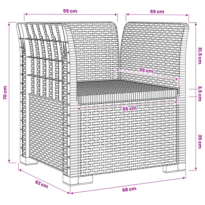 Fotoliu cu 1 Loc Aspect Rattan PP Maro WALTI