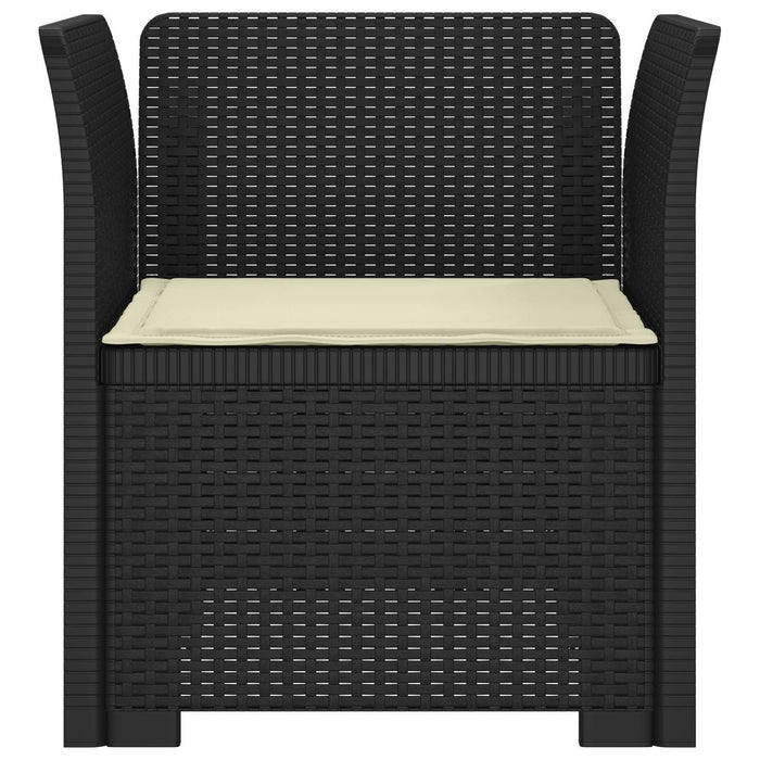 Fotoliu cu 1 Loc cu Pernă Aspect Rattan PP Antracit WALTI