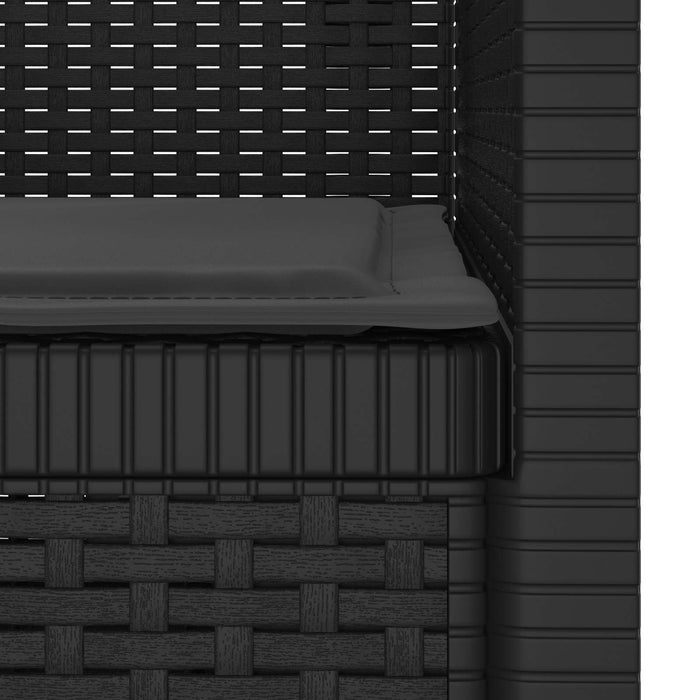 Fotoliu cu 1 Loc cu Pernă Aspect Rattan PP Antracit WALTI