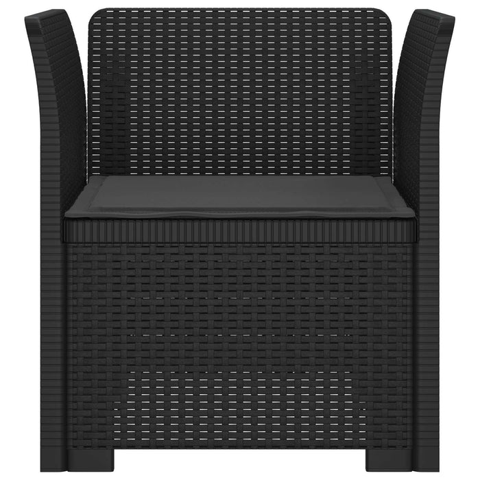 Fotoliu cu 1 Loc cu Pernă Aspect Rattan PP Antracit WALTI