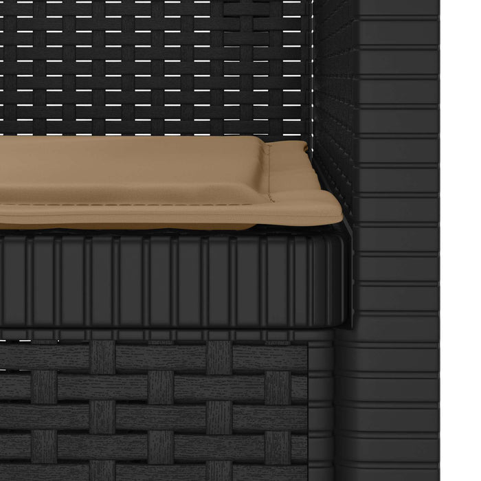 Fotoliu cu 1 Loc cu Pernă Aspect Rattan PP Antracit WALTI