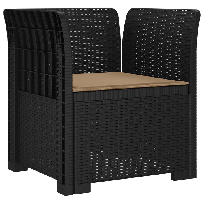 Fotoliu cu 1 Loc cu Pernă Aspect Rattan PP Antracit WALTI