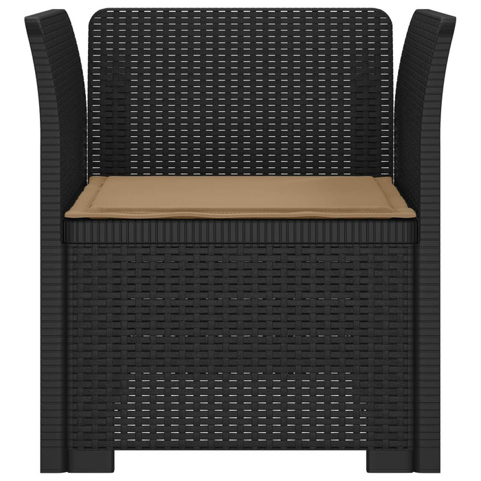 Fotoliu cu 1 Loc cu Pernă Aspect Rattan PP Antracit WALTI