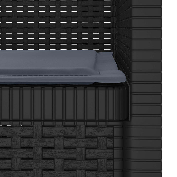 Fotoliu cu 1 Loc cu Pernă Aspect Rattan PP Antracit WALTI