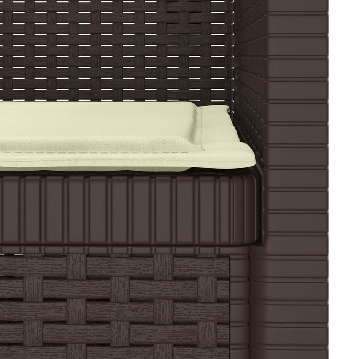 Fotoliu cu 1 Loc cu Pernă Aspect Rattan PP Maro WALTI