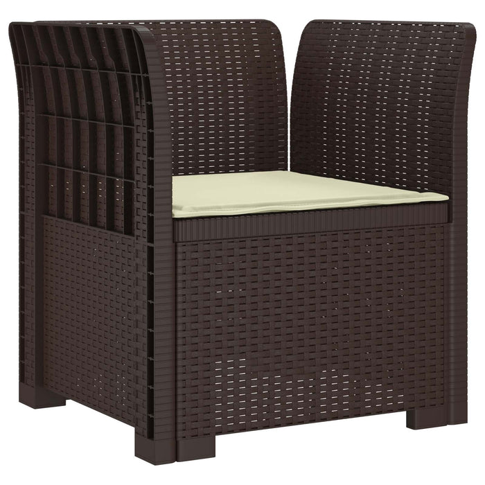 Fotoliu cu 1 Loc cu Pernă Aspect Rattan PP Maro WALTI