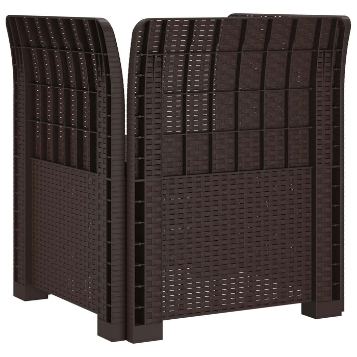 Fotoliu cu 1 Loc cu Pernă Aspect Rattan PP Maro WALTI