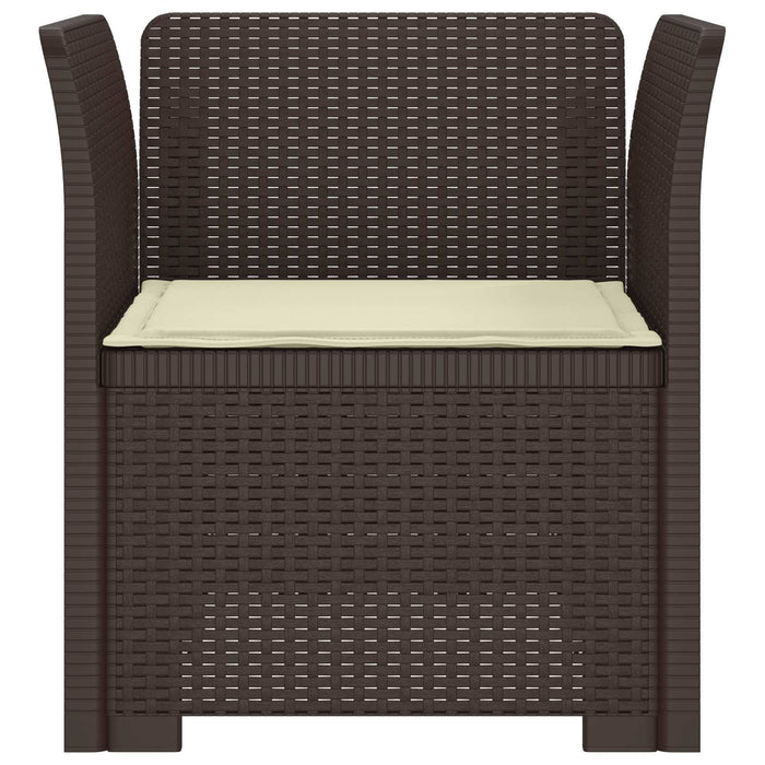 Fotoliu cu 1 Loc cu Pernă Aspect Rattan PP Maro WALTI