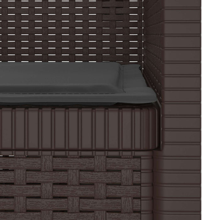 Fotoliu cu 1 Loc cu Pernă Aspect Rattan PP Maro WALTI