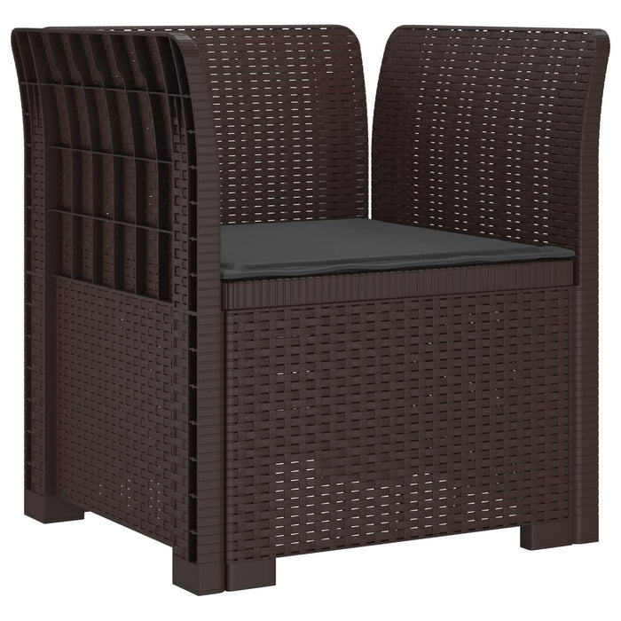 Fotoliu cu 1 Loc cu Pernă Aspect Rattan PP Maro WALTI