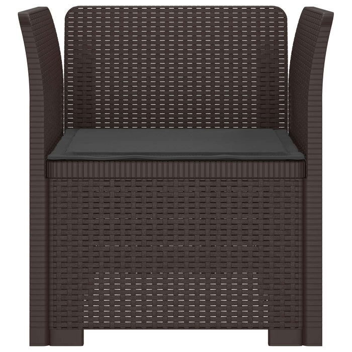 Fotoliu cu 1 Loc cu Pernă Aspect Rattan PP Maro WALTI