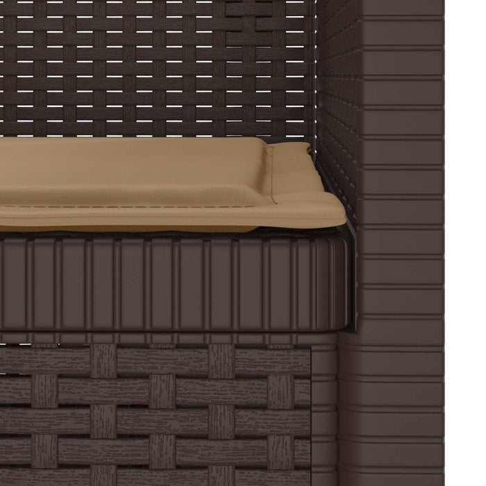 Fotoliu cu 1 Loc cu Pernă Aspect Rattan PP Maro WALTI