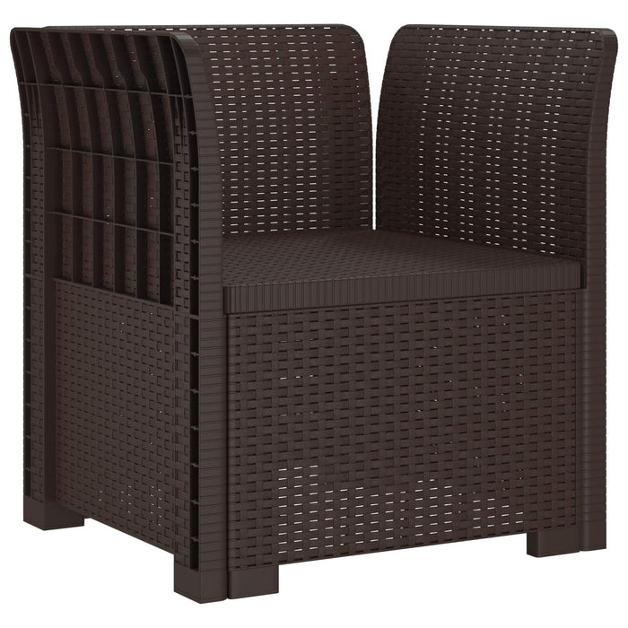 Fotoliu cu 1 Loc cu Pernă Aspect Rattan PP Maro WALTI