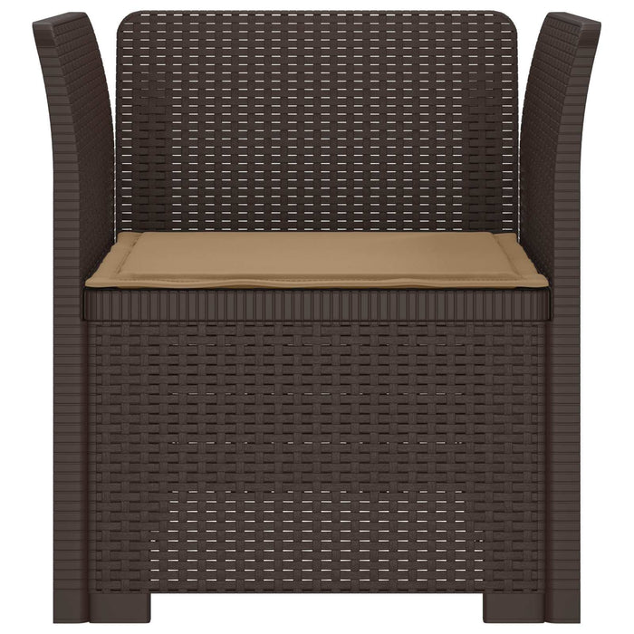 Fotoliu cu 1 Loc cu Pernă Aspect Rattan PP Maro WALTI