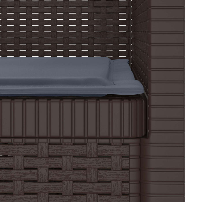Fotoliu cu 1 Loc cu Pernă Aspect Rattan PP Maro WALTI