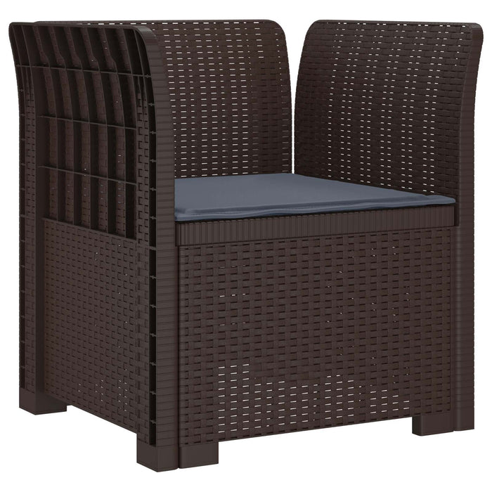 Fotoliu cu 1 Loc cu Pernă Aspect Rattan PP Maro WALTI