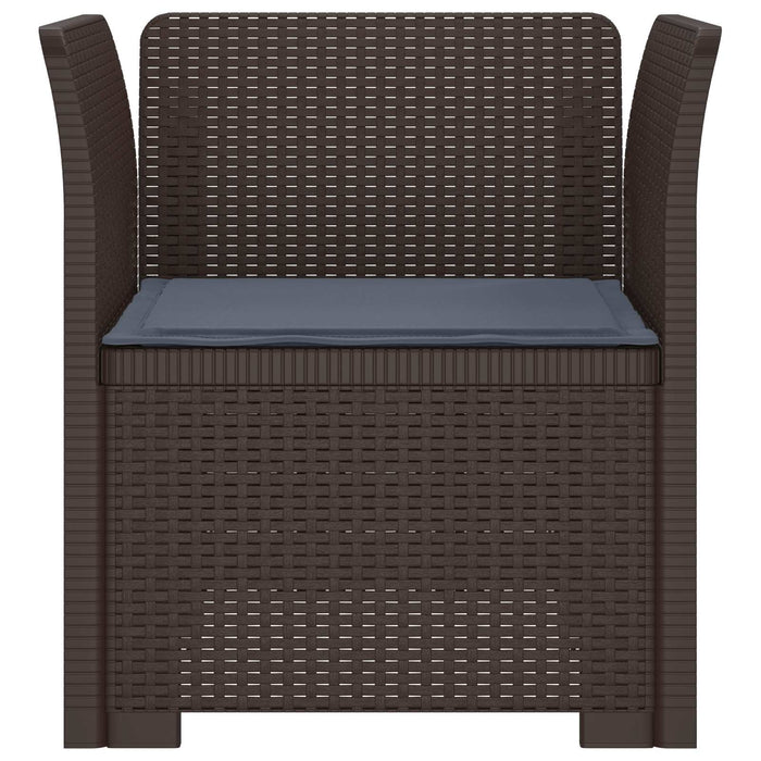 Fotoliu cu 1 Loc cu Pernă Aspect Rattan PP Maro WALTI
