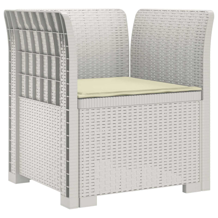 Fotoliu cu 1 Loc cu Pernă Aspect Rattan PP Alb WALTI