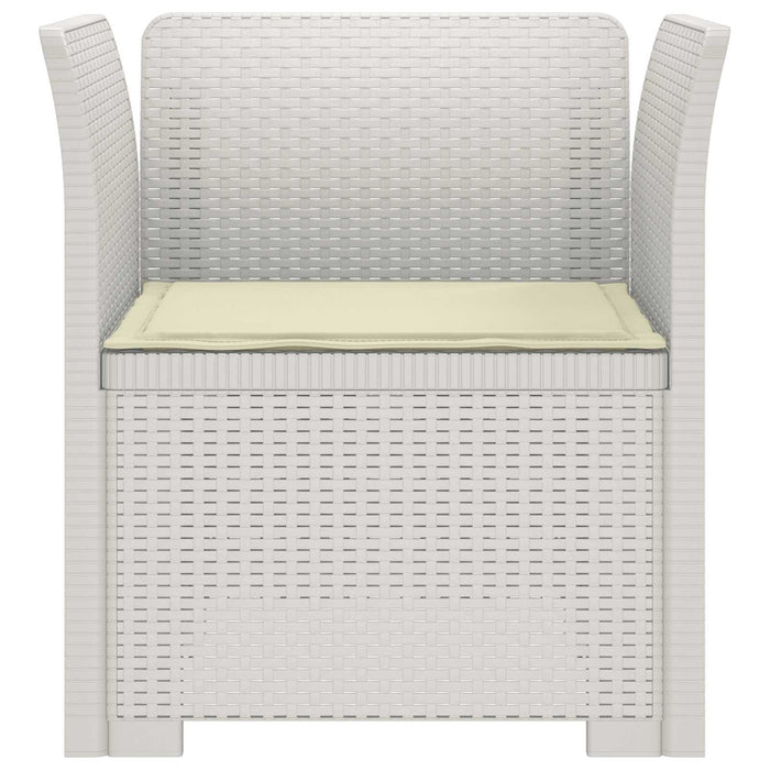 Fotoliu cu 1 Loc cu Pernă Aspect Rattan PP Alb WALTI