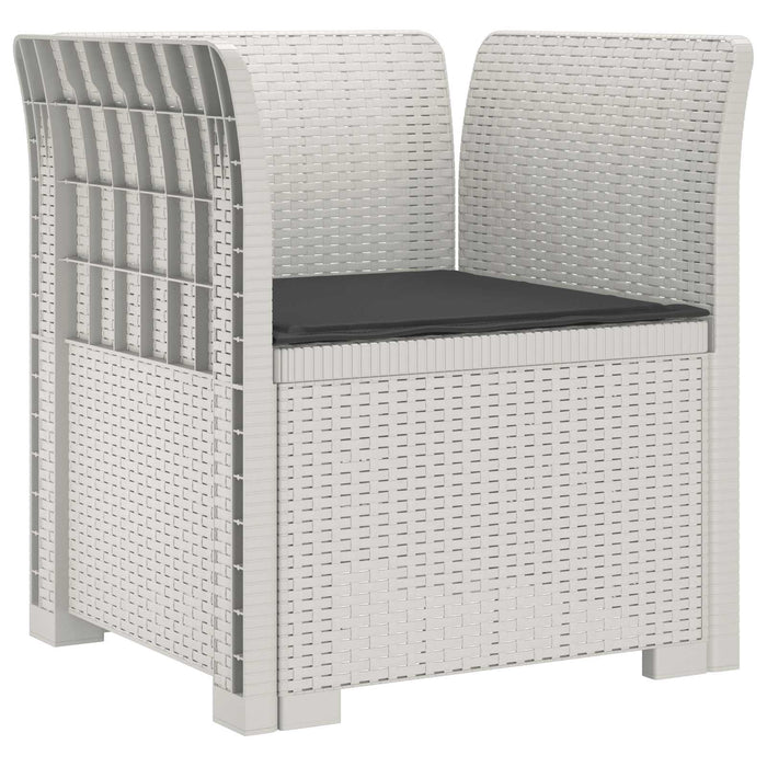 Fotoliu cu 1 Loc cu Pernă Aspect Rattan PP Alb WALTI