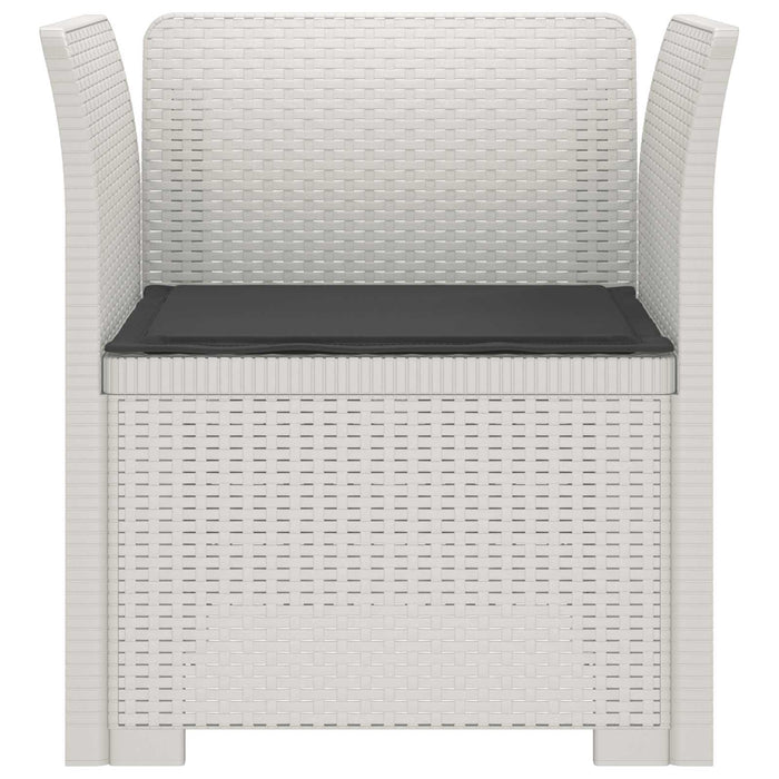 Fotoliu cu 1 Loc cu Pernă Aspect Rattan PP Alb WALTI