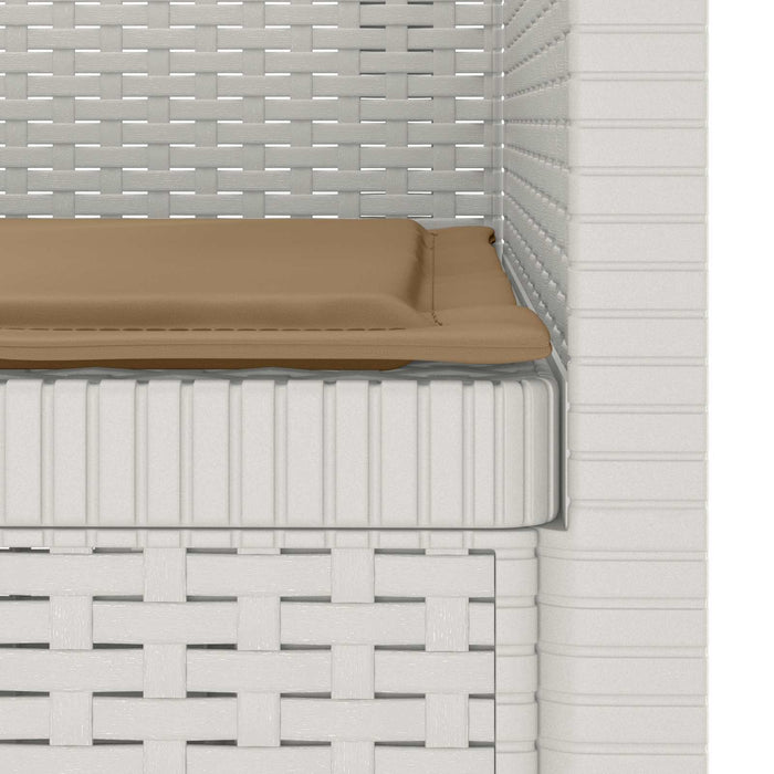 Fotoliu cu 1 Loc cu Pernă Aspect Rattan PP Alb WALTI