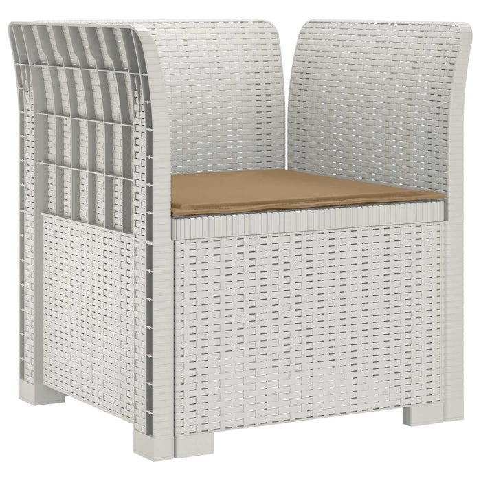 Fotoliu cu 1 Loc cu Pernă Aspect Rattan PP Alb WALTI
