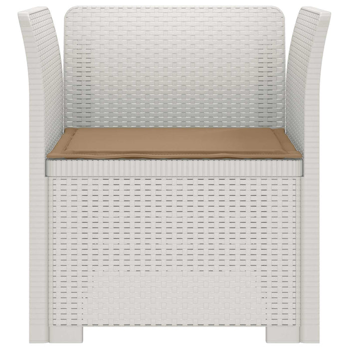 Fotoliu cu 1 Loc cu Pernă Aspect Rattan PP Alb WALTI