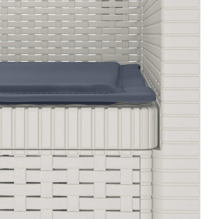 Fotoliu cu 1 Loc cu Pernă Aspect Rattan PP Alb WALTI
