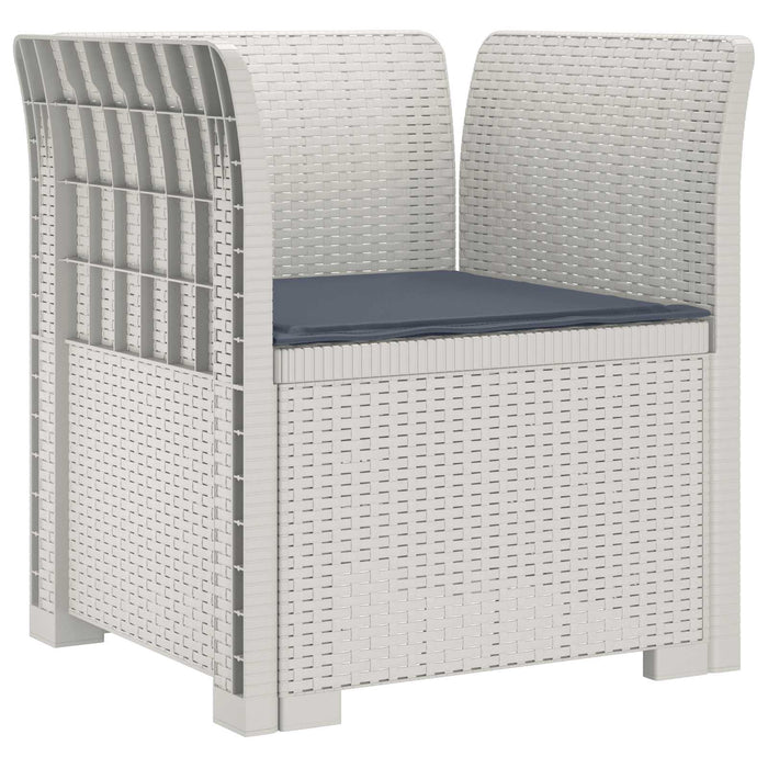 Fotoliu cu 1 Loc cu Pernă Aspect Rattan PP Alb WALTI