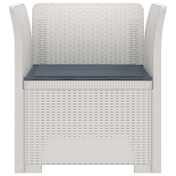 Fotoliu cu 1 Loc cu Pernă Aspect Rattan PP Alb WALTI