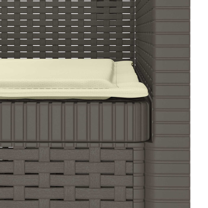 Fotoliu cu 1 Loc cu Pernă Aspect Rattan PP Gri deschis WALTI