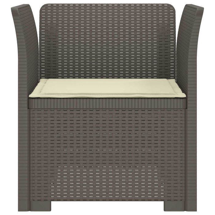 Fotoliu cu 1 Loc cu Pernă Aspect Rattan PP Gri deschis WALTI