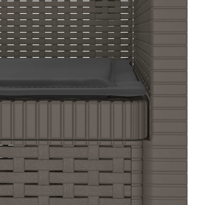 Fotoliu cu 1 Loc cu Pernă Aspect Rattan PP Gri deschis WALTI