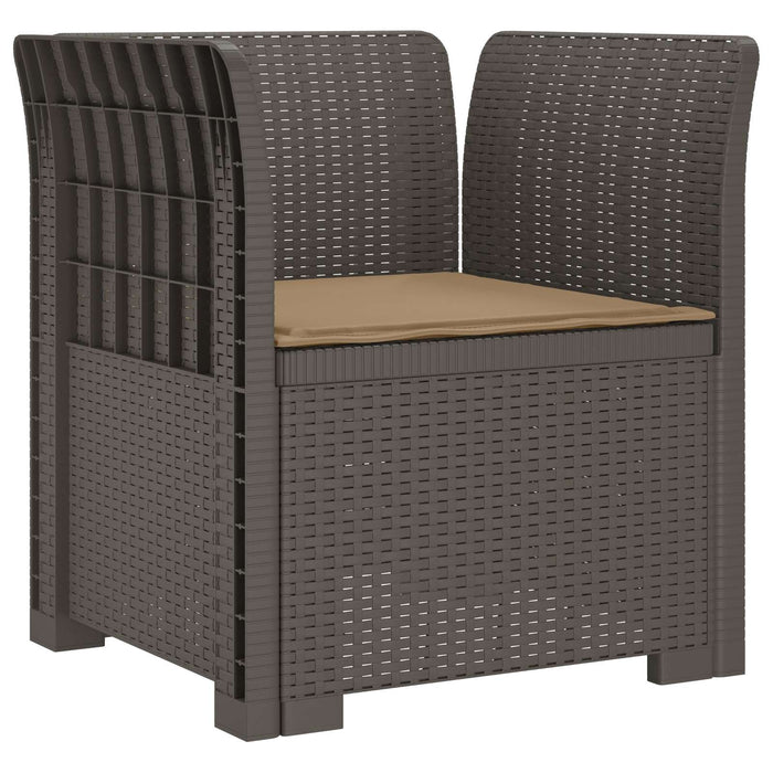 Fotoliu cu 1 Loc cu Pernă Aspect Rattan PP Gri deschis WALTI