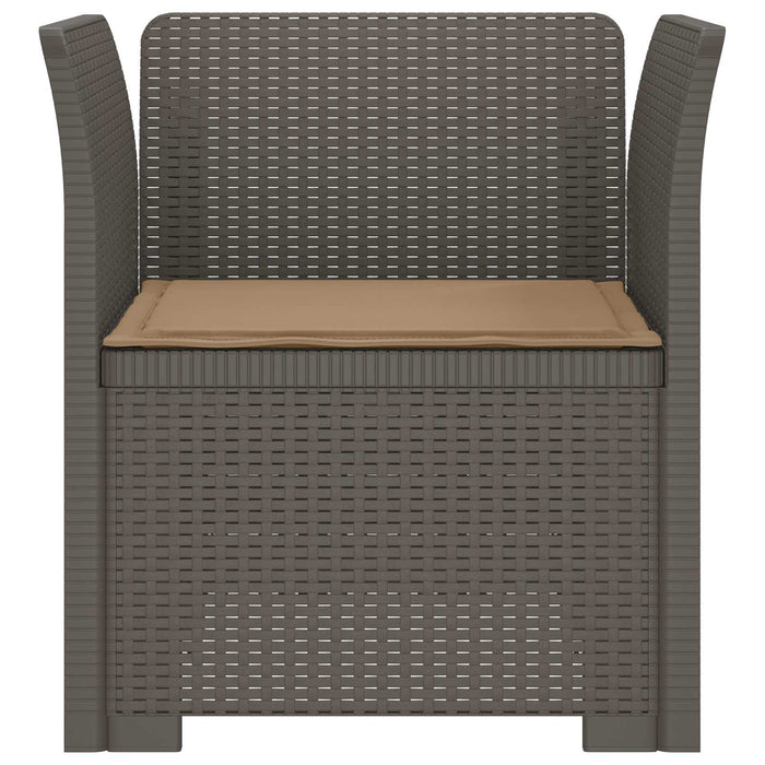 Fotoliu cu 1 Loc cu Pernă Aspect Rattan PP Gri deschis WALTI