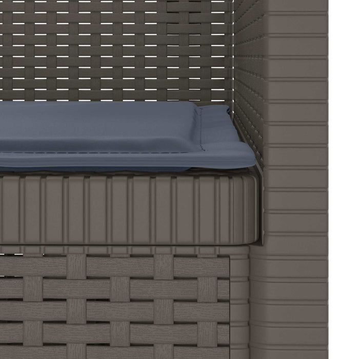 Fotoliu cu 1 Loc cu Pernă Aspect Rattan PP Gri deschis WALTI