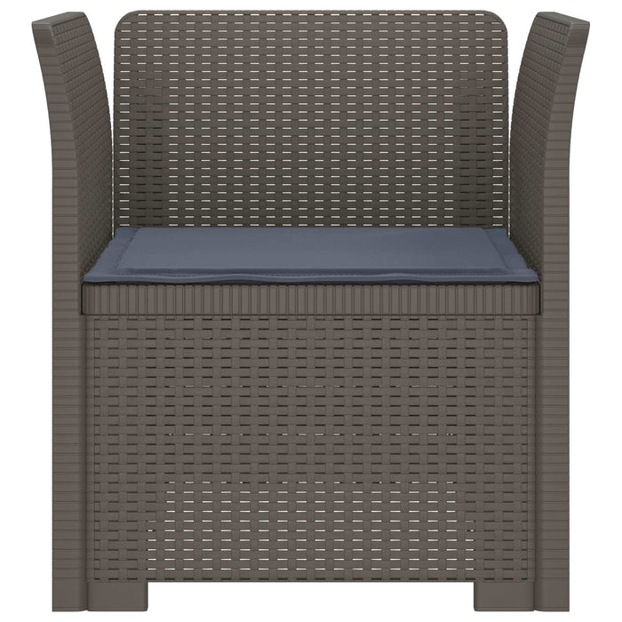 Fotoliu cu 1 Loc cu Pernă Aspect Rattan PP Gri deschis WALTI