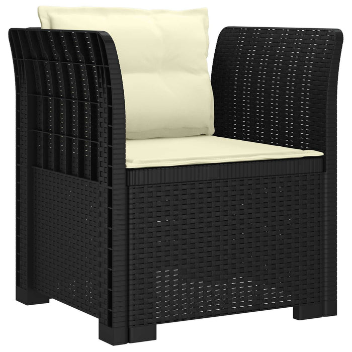Fotoliu cu 1 Loc cu Perne Aspect Rattan PP Antracit WALTI