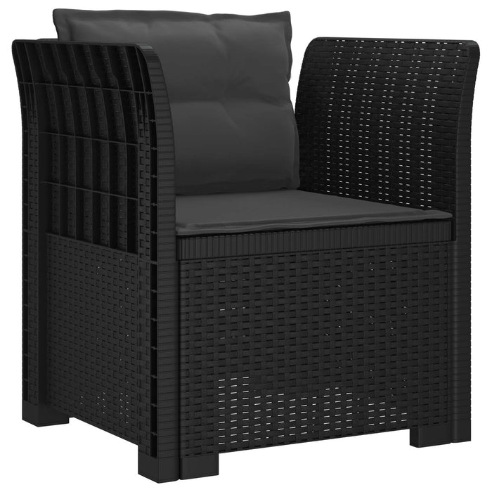 Fotoliu cu 1 Loc cu Perne Aspect Rattan PP Antracit WALTI