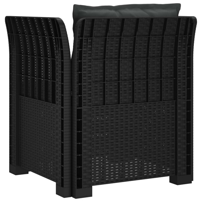 Fotoliu cu 1 Loc cu Perne Aspect Rattan PP Antracit WALTI