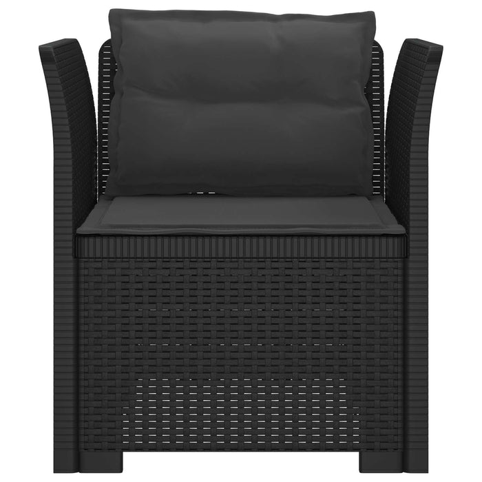 Fotoliu cu 1 Loc cu Perne Aspect Rattan PP Antracit WALTI