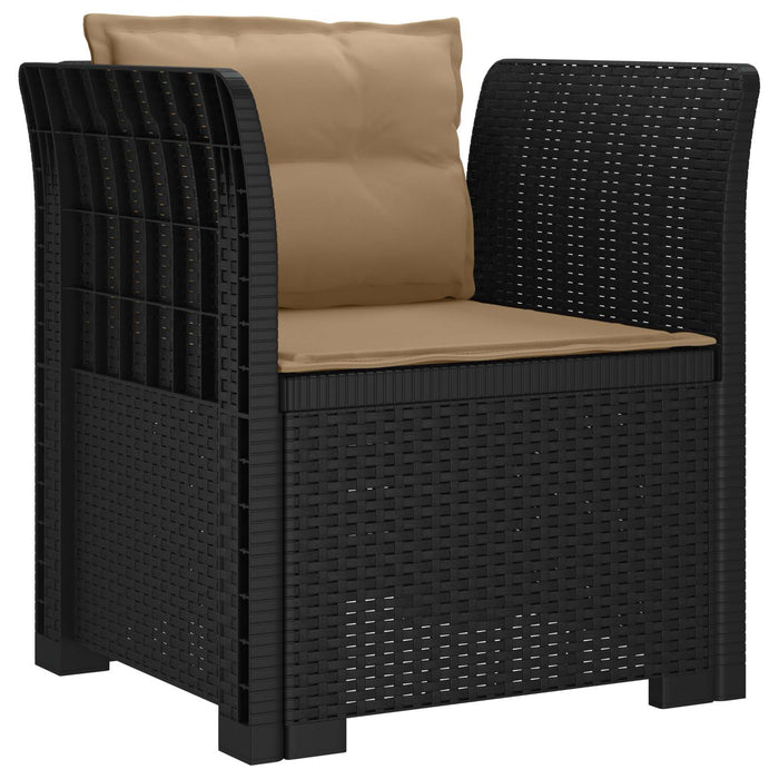 Fotoliu cu 1 Loc cu Perne Aspect Rattan PP Antracit WALTI