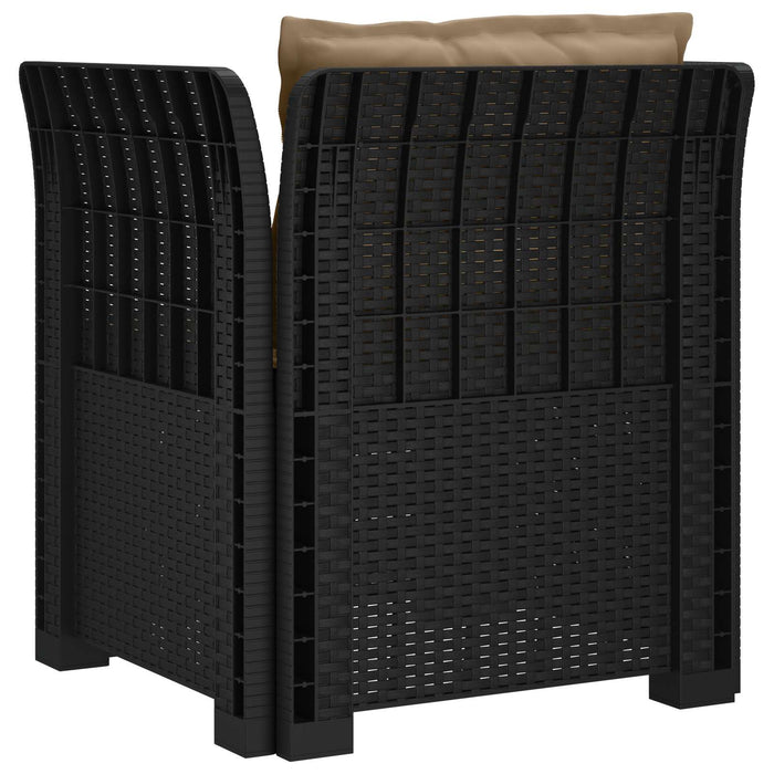 Fotoliu cu 1 Loc cu Perne Aspect Rattan PP Antracit WALTI