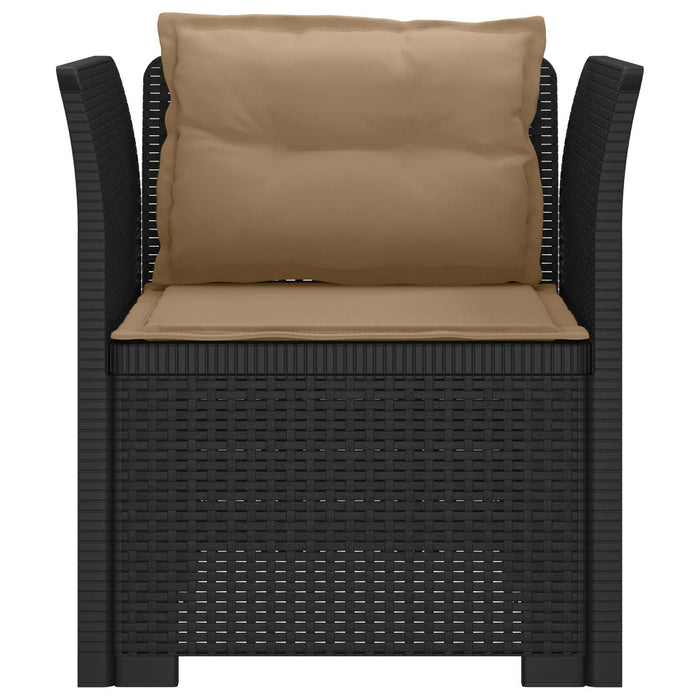 Fotoliu cu 1 Loc cu Perne Aspect Rattan PP Antracit WALTI