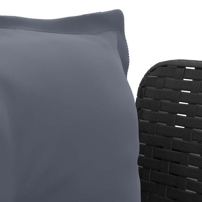 Fotoliu cu 1 Loc cu Perne Aspect Rattan PP Antracit WALTI